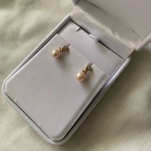 Pearl Earrings with 12k gold